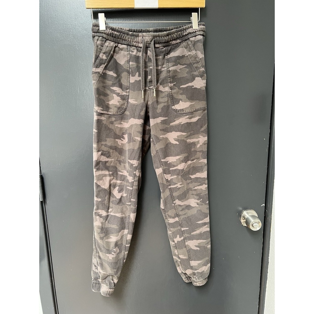 Athleta Farallon Jogger Womens 2 Camo Regular Cotton Stretch Hiking Pants Green